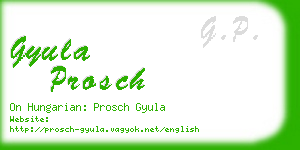 gyula prosch business card